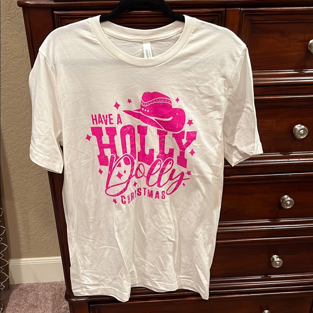 Bella Canvas White Tee with Pink Graphic